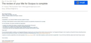 The journal “Chemical Problems” has been accepted for Scopus.